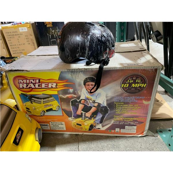 Kid Motorz Mini Racer - Yellow 24-Volt Battery-Powered Ride-On with Helmet