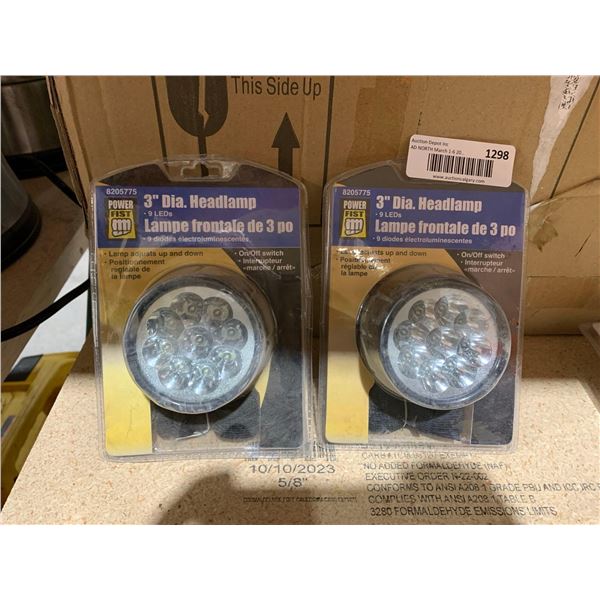 Lot of 2 Power Fist - 3" Diameter Head Lamps
