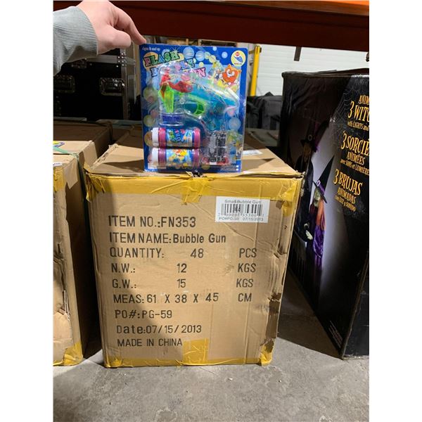 Box Lot of Battery Operated Flash Bubble Guns - 48 Count