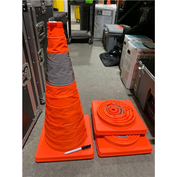 Lot of 3 Large Collapsable Reflective Pylons