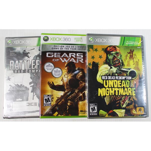 3 FACTORY SEALED XBOX 360 VIDEO GAMES UNDEAD NIGHTMARE