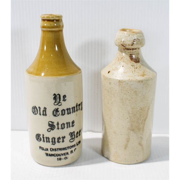 2 OLD CROCK BOTTLES