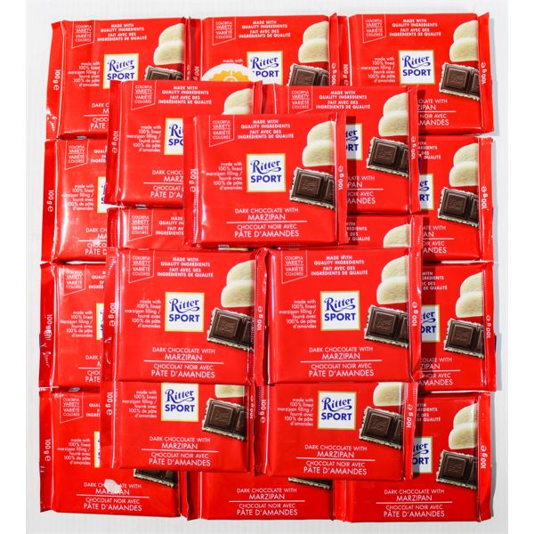 21 RITTER SPORT DARK CHOCOLATE W/ MARZIPAN