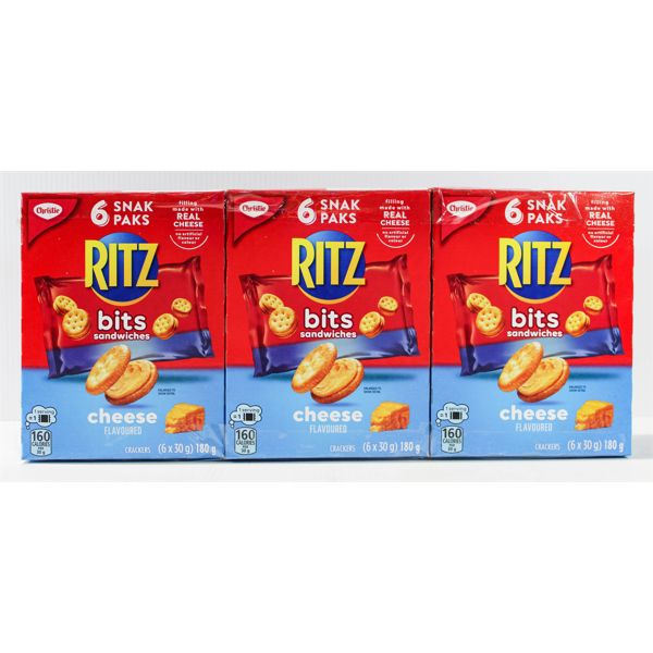 3 BXS CHRISTIE RITZ CHEESE BITS SANDWICHES CRACKERS