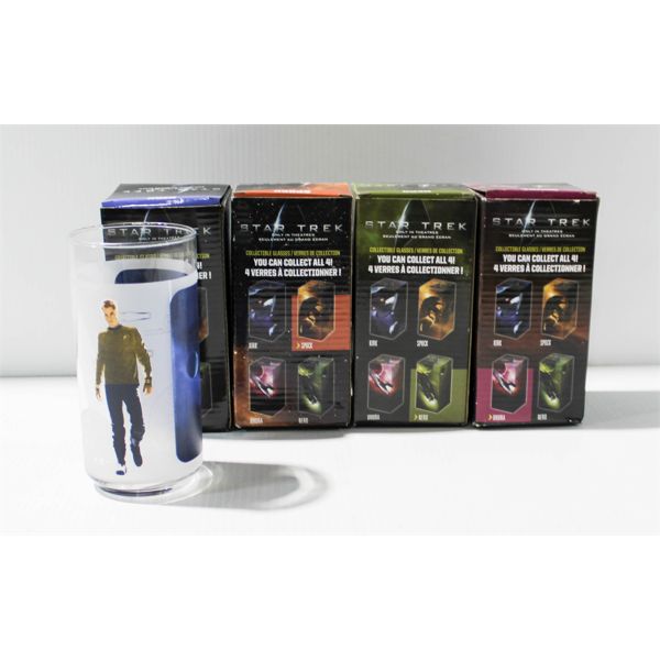 VIN. STAR TREK SET OF 4 COLLECTIBLE GLASSES