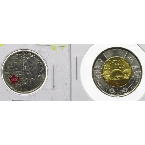 2013 MAPLE LEAF & 2019 D-DAY COINS