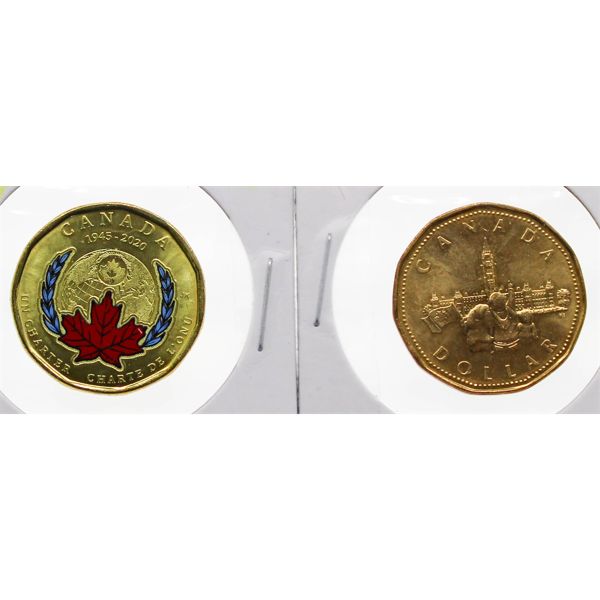 1945 - 2020 & 1992 UNC CANADA $1 COINS