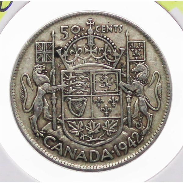 1942 CANADA SILVER HALF DOLLAR