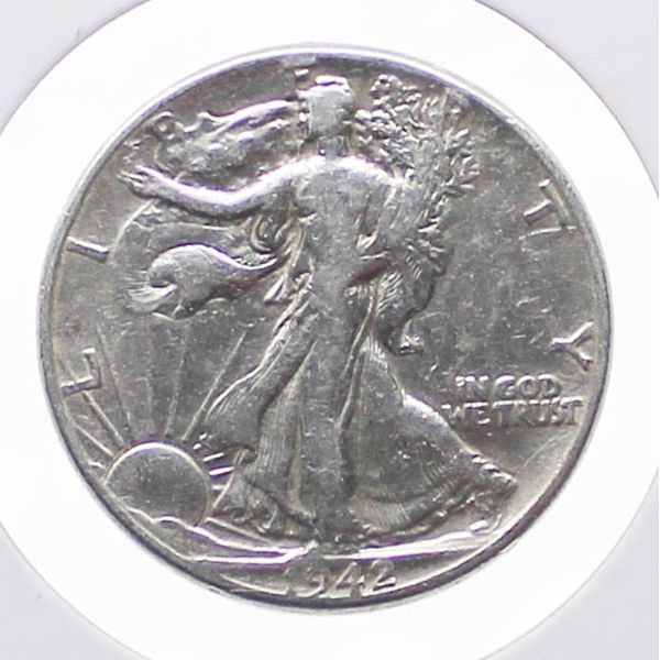 1942 US WALKING LIBERTY SILVER HALF DOLLAR