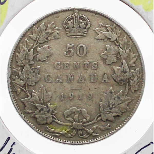 1919 CANADA SILVER HALF DOLLAR