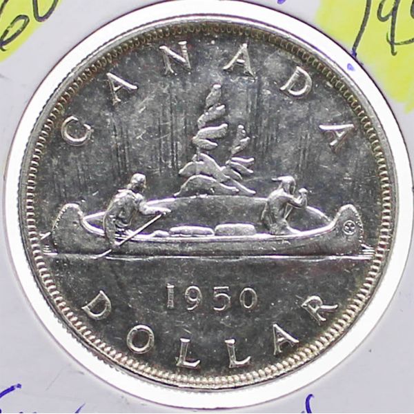 1950 CANADA SILVER VOYAGEUR SILVER DOLLAR