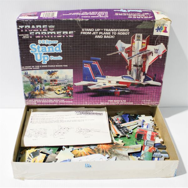 TRANSFORMERS 3-D JIGSAW STAND UP PUZZLE C. 1984