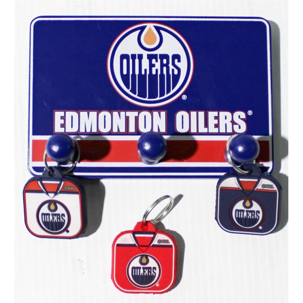EDMONTON OILERS KEY CHAIN & HANGER SET