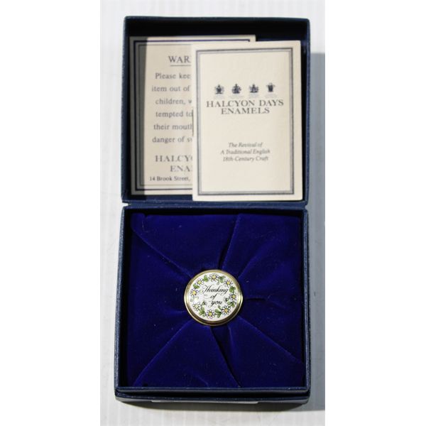 HALCYON DAYS ENAMELS THINKING OF YOU KEEPSAKE BOX