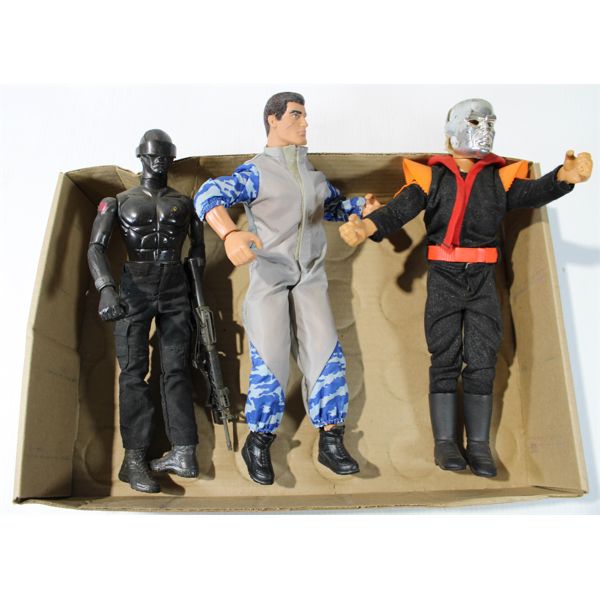 THREE LARGE G.I. JOE ACTION FIGURES