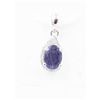 Image 1 : #111- UNHEATED PURPLE  IOLITE & CZ PENDANT