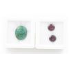 Image 1 : #158- UNHEATD RED GARNET 3.25CT/EMERALD 6.30CT