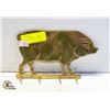 Image 1 : VINTAGE BRASS PIG KEY HOLDER 9 INCH