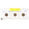 Image 1 : 3 EARLY 1900'S USA INDIAN HEAD PENNIES