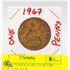 Image 1 : 1967 ONE PENNY COIN