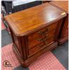 Image 2 : TWO VINTAGE CURVED WOOD INLAID NIGHTSTANDS