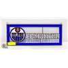 Image 1 : STAINED GLASS EDMONTON OILERS SIGN 18" X 7"