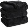 Image 1 : NEW BEDSURE SHERPA BLANKET 90 X 90 - BLACK