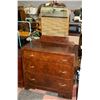 Image 1 : ANTIQUE DRESSER WITH MIRROR H-64.75" W-20"