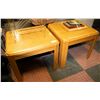 Image 1 : 2 X OAK COLORED END TABLES H-19.5" W-20" L-22.25"