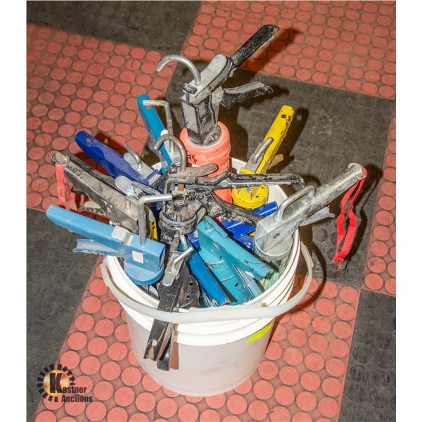 BUCKET OF ASSORTED CAULKING GUNS