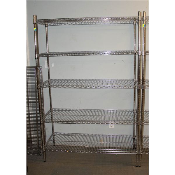 5 SHELF STAINLESS STEEL STATIONARY RACKS