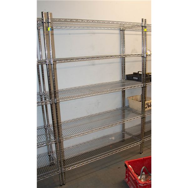 5 SHELF STAINLESS STEEL STATIONARY RACKS