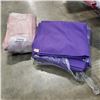 Image 1 : 2 BUNDLES OF NEW PURPLE AND PINK TABLE CLOTHS , 53X69 AND 53X53