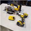 Image 1 : AS NEW DEWALT CIRCULAR SAW WITH DRILL, AND BATTERIES