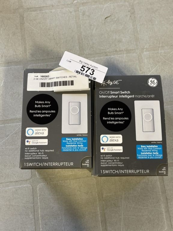 2 GE ON/OFF SMART SWITCHES - RETAIL $159