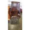 Image 2 : VINTAGE LEATHER CHAIR AND 1 DRAWER SIDE TABLE