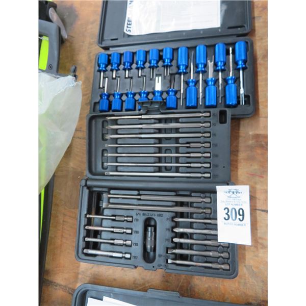 2-Snap On 19 Pc. Long Bit Set, Steellman Master Terminal Tool Kit - 2 X