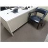 Image 1 : Grey Mica Desk w/Secretarial/Side Chairs, Corkboard, Key Box, Office Supplies In Office