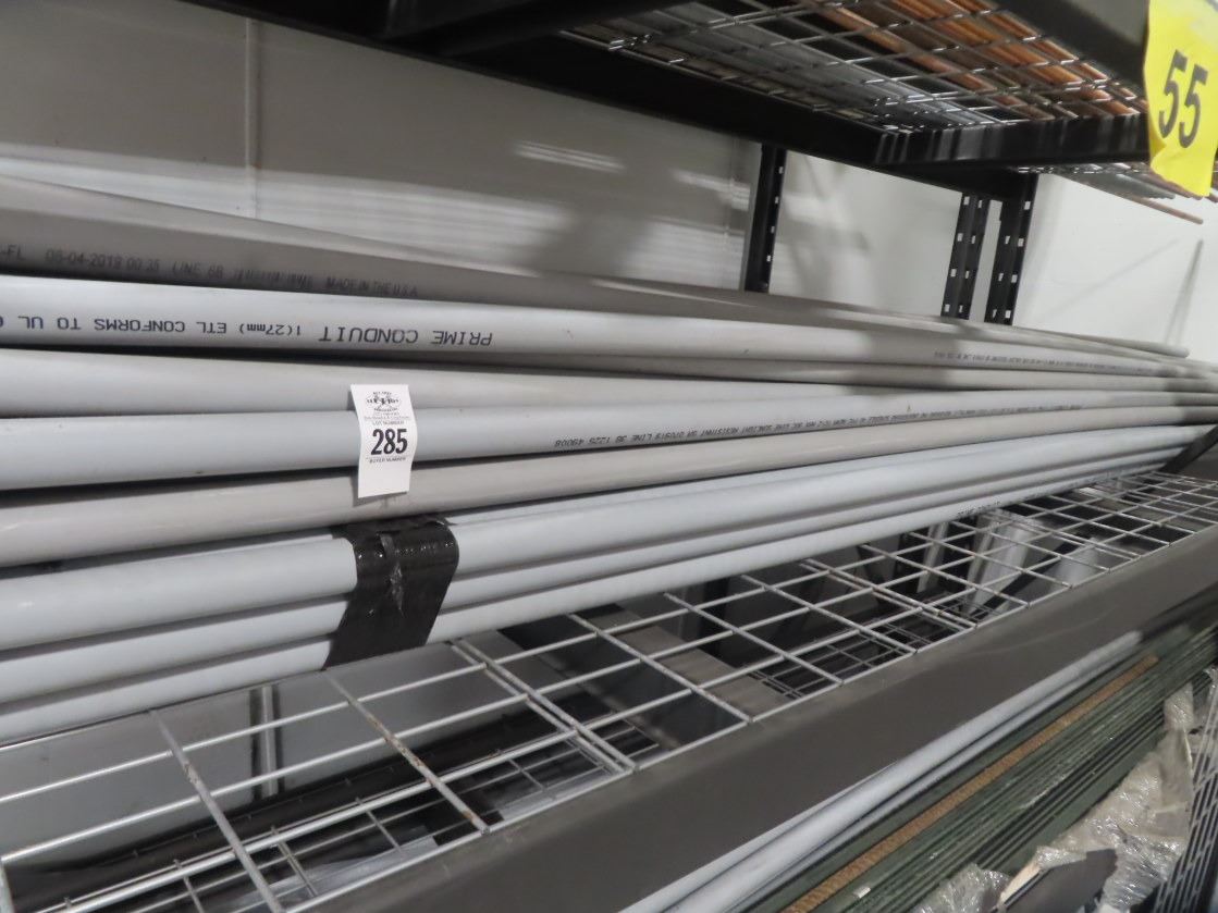 Asst. PVC Conduit and Wood Planks on Rack