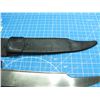 Image 11 : Bowie knife with a 10" clip point blade, no maker's mark visible, with silver wrapped rosewood handl