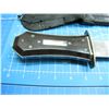 Image 13 : Bowie knife with a 10" clip point blade, no maker's mark visible, with silver wrapped rosewood handl