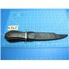 Image 1 : Bowie knife with a 10" clip point blade, no maker's mark visible, with silver wrapped rosewood handl