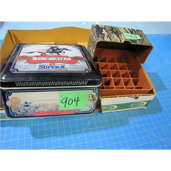 Winchester TIN BOX shotgun shells and ammo box