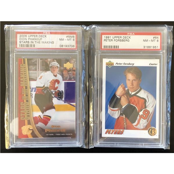 2005 Dion Phaneuf PSA NM-MT 8 & 1991 Peter Forsberg PSA NM-MT 8
