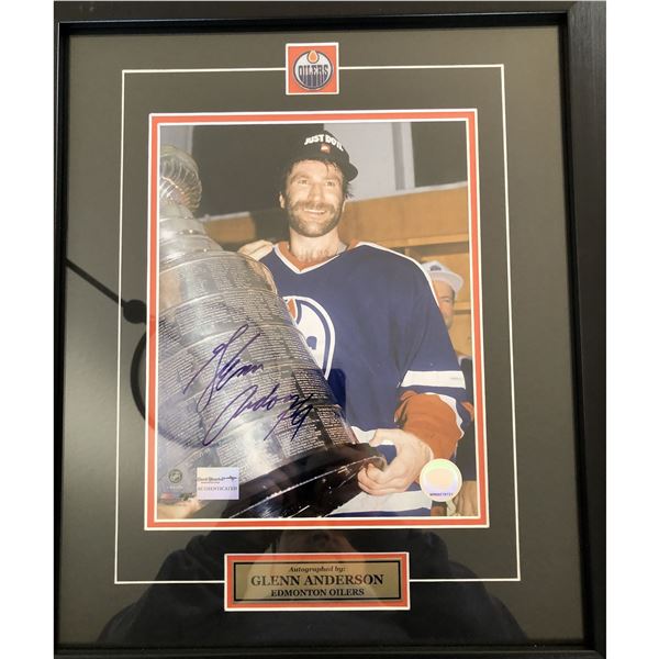 Framed Glenn Anderson Stanley Cup photo w/ COA