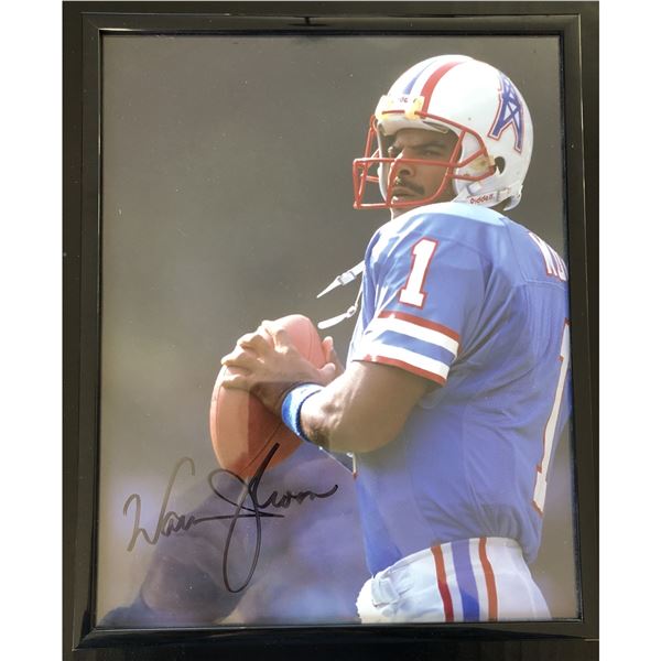 Framed 8x10 Warren Moon Houston Oilers signed w/ COA