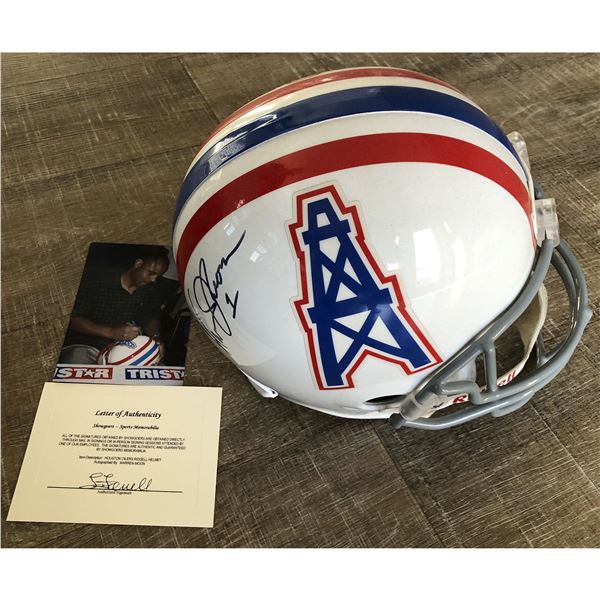 Warren Moon Houston Oilers full size Helmet signed w/ COA