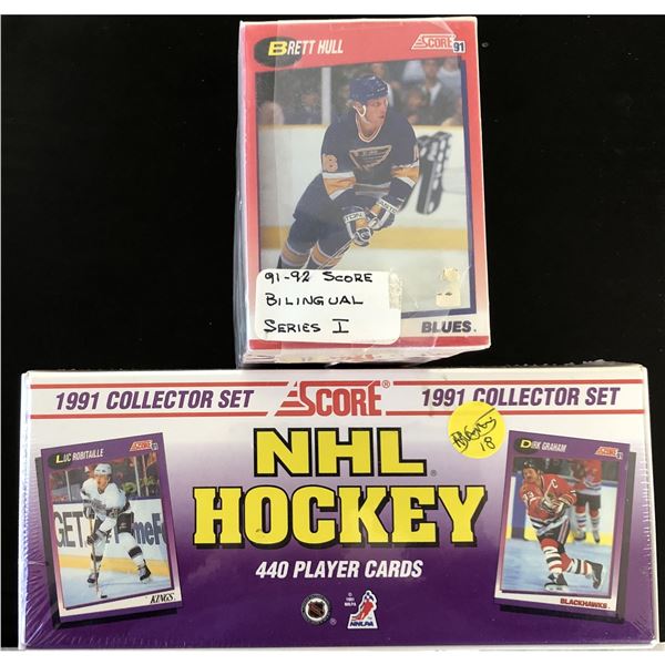 1991 SCORE hockey set sealed and 1991-92 SCORE bilingual Set Sealed