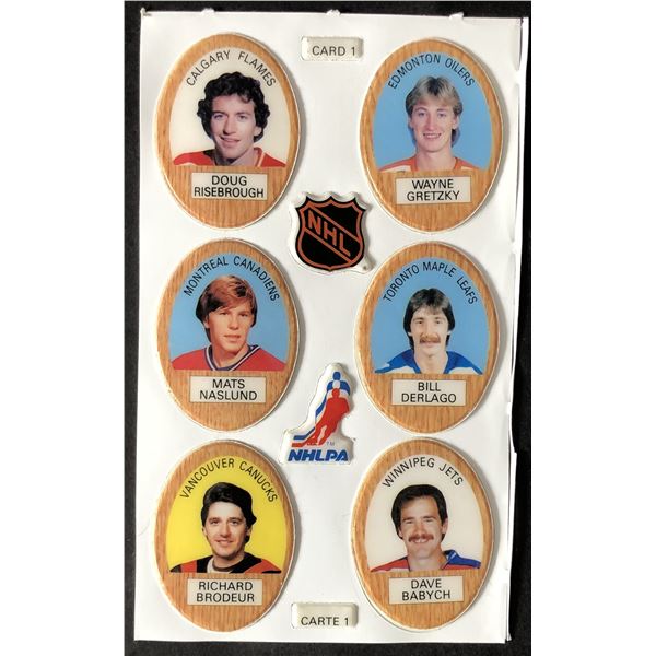 1983-84 Funmate Puffy Stickers (card # 1) with Wayne Gretzky (HOF)