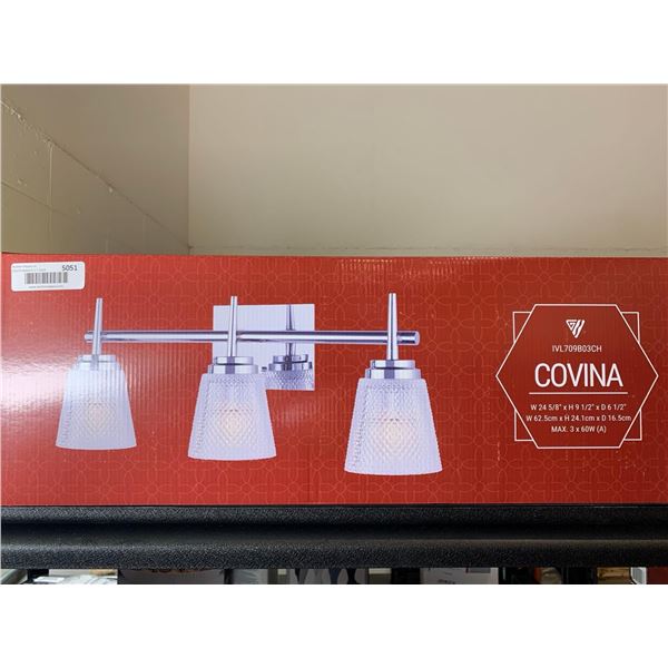 Canarm | Covina Bathroom Vanity Light - 3 Lights - Glass - Chrome